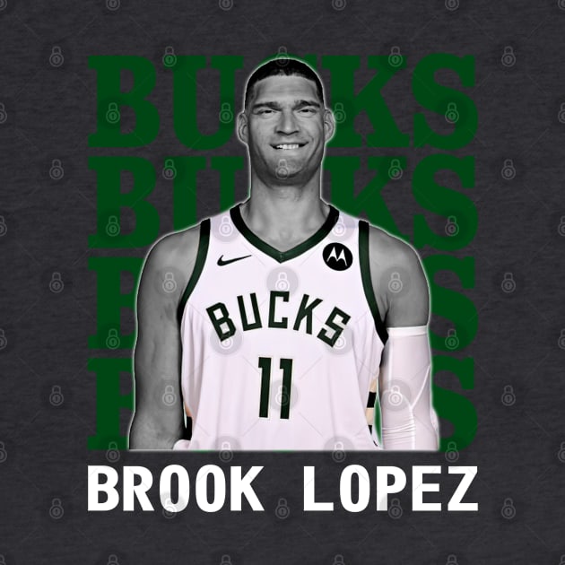 Milwaukee Bucks Brook Lopez 11 by Thejockandnerd